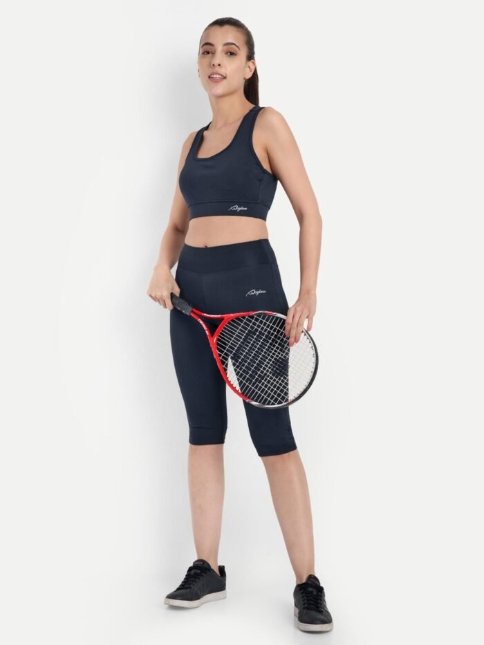 Navy Blue Track Suit & Capri Tights for Yoga and Training by Waylene ? Shop Online | Premium Activewear for Women