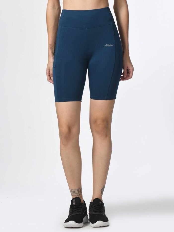 Waylene Teal Blue Shorts for Women: High-Performance, Dry-Fit & Slim Fit for Gym, Training, Running, Cycling & Yoga - Image 2