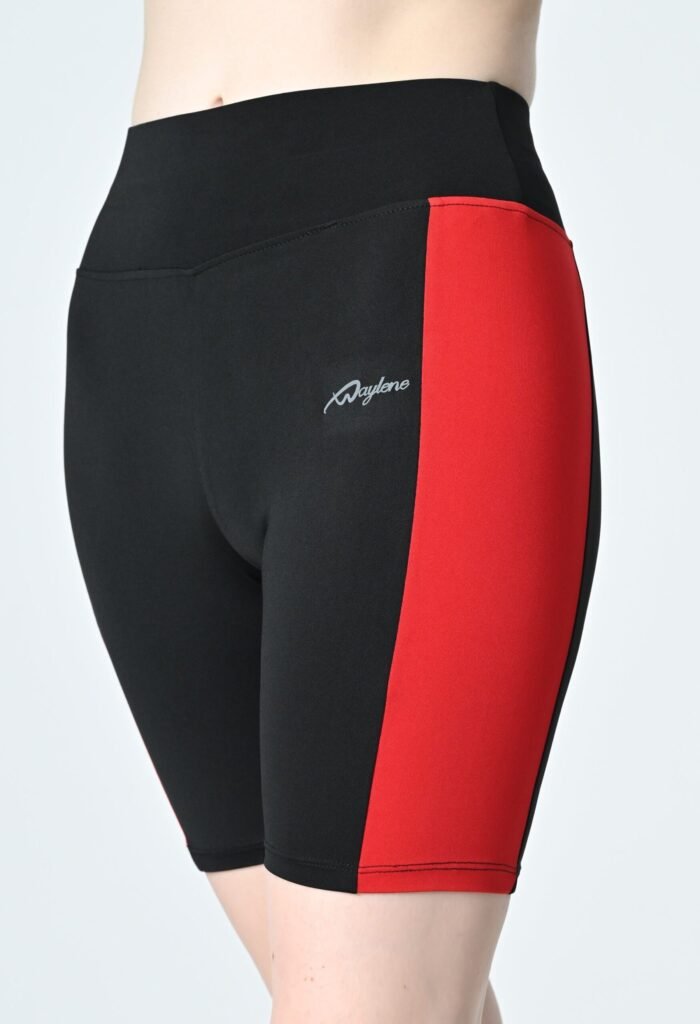 Waylene Black and Red Colour Block Women's Gym Shorts: High-Performance, Dry-Fit & Slim Fit for Gym, Training, Running, Cycling & Yoga - Image 5