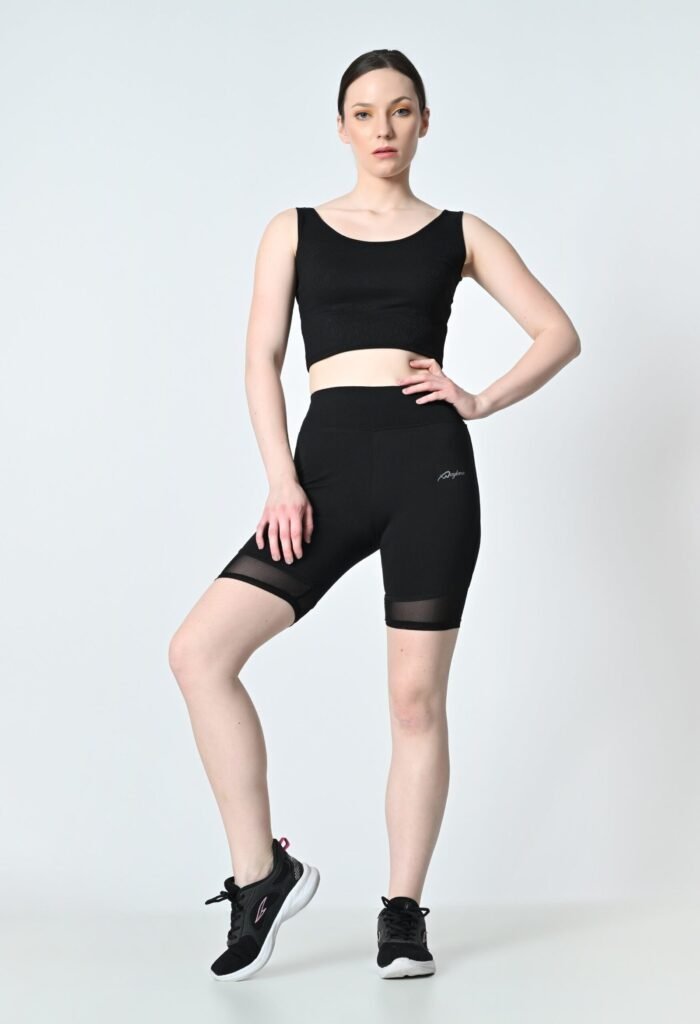 Waylene High-Rise Black Gym Shorts for Women - Moisture-Wicking, 4-Way Stretch Fabric, Perfect for Running, Yoga & Cycling - Buy Online - Image 6