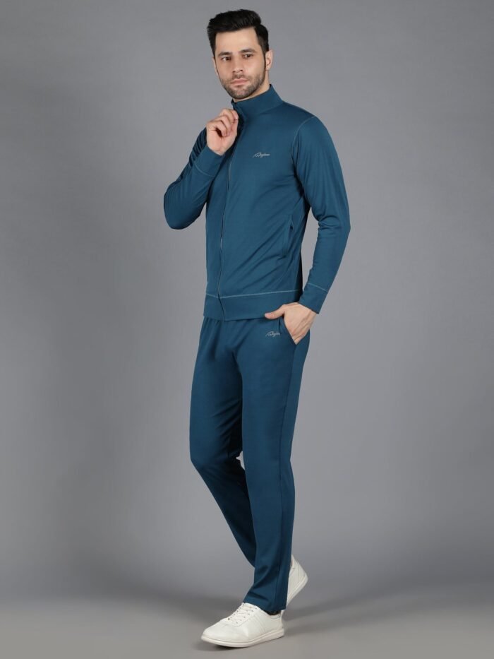 Waylene Teal Slimfit Training Sweatshirt and Trackpant Set for Men, Shop Online, Buy Online - Image 5