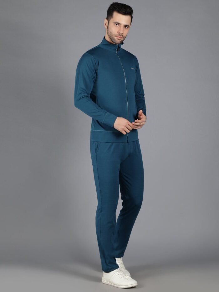 Waylene Teal Slimfit Training Sweatshirt and Trackpant Set for Men, Shop Online, Buy Online - Image 4