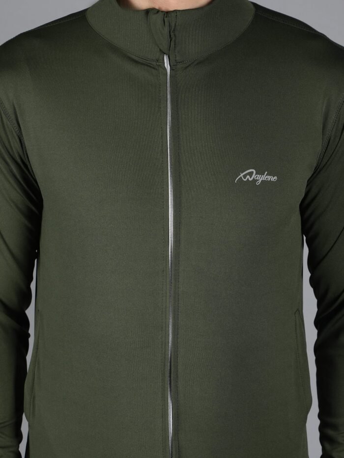 Waylene Slimfit Sweatshirt and Trackpant Set in Olive Green for Men, Shop Online, Buy Online - Ideal for Active Workouts - Image 7