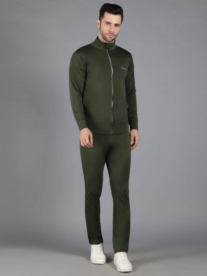 Waylene Slimfit Sweatshirt and Trackpant Set in Olive Green for Men, Shop Online, Buy Online - Ideal for Active Workouts - Image 6