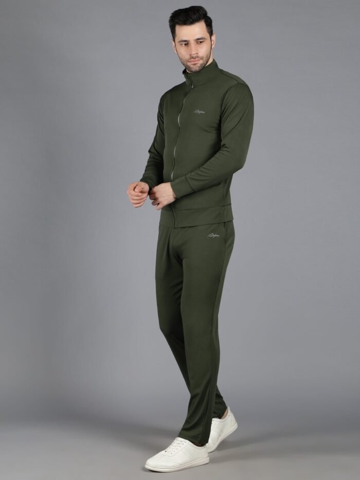 Waylene Slimfit Sweatshirt and Trackpant Set in Olive Green for Men, Shop Online, Buy Online - Ideal for Active Workouts - Image 5