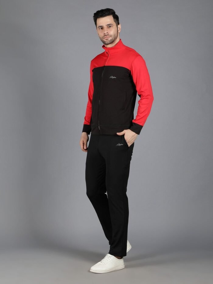 Waylene Red and Black Slimfit Training Tracksuit for Men, Shop Online, Buy Online - Image 4