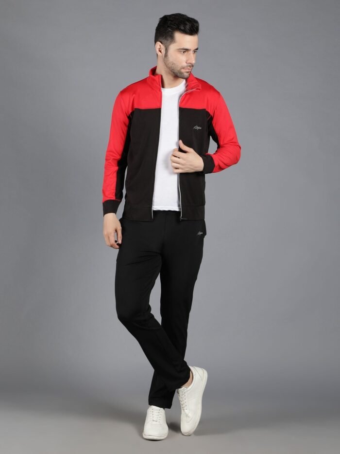 Waylene Red and Black Slimfit Training Tracksuit for Men, Shop Online, Buy Online