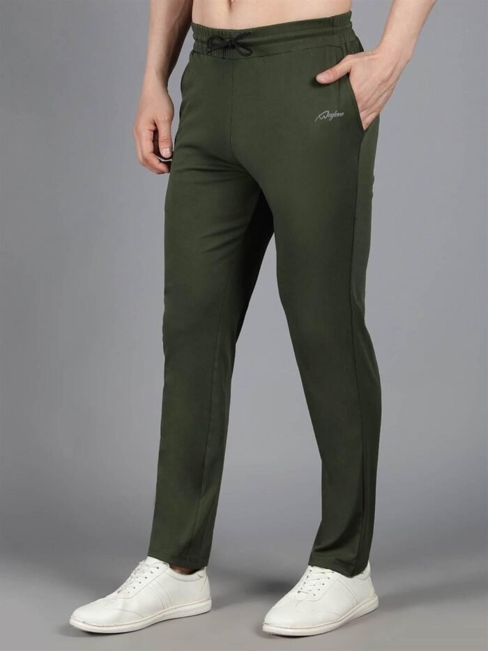 Waylene Olive Green Solid Trackpant for Women, Casual Western Wear, Shop Online, Buy Online - Image 2