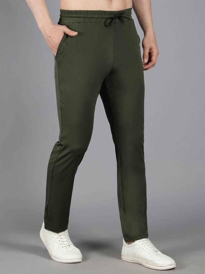 Waylene Olive Green Solid Trackpant for Women, Casual Western Wear, Shop Online, Buy Online - Image 3