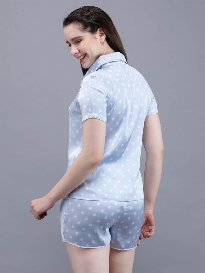 Waylene Printed Shirt & Shorts Set for Women in Navy Blue, Perfect for Casual Wear, Shop Online, Buy Online - Image 7