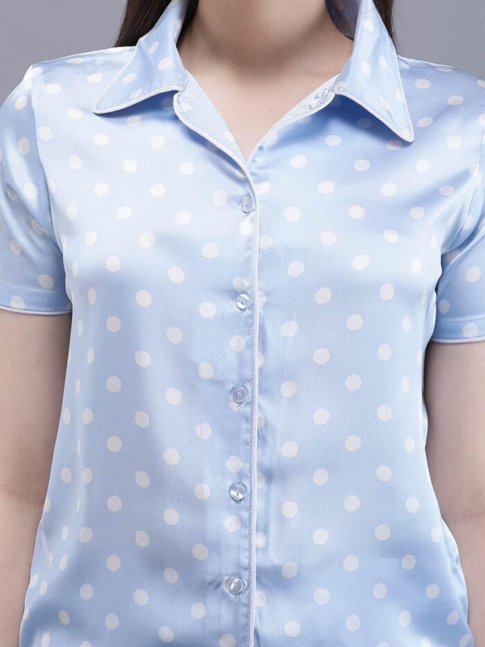 Waylene Printed Shirt & Shorts Set for Women in Navy Blue, Perfect for Casual Wear, Shop Online, Buy Online - Image 6
