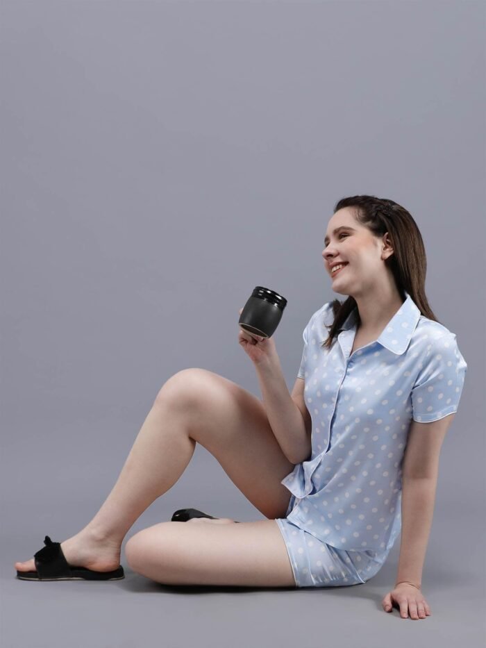 Waylene Printed Shirt & Shorts Set for Women in Navy Blue, Perfect for Casual Wear, Shop Online, Buy Online - Image 2