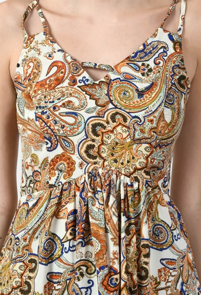 Waylene Paisley Print Fit & Flare Western Dress in Multicolor for Women, Shop Online, Buy Online - Image 4