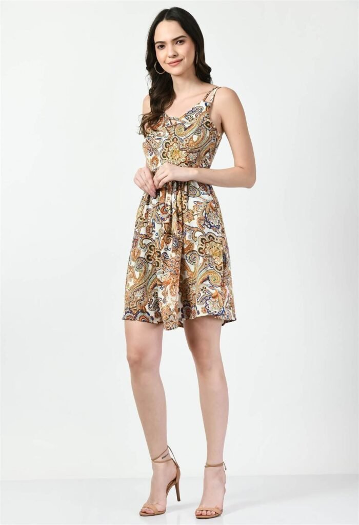 Waylene Paisley Print Fit & Flare Western Dress in Multicolor for Women, Shop Online, Buy Online