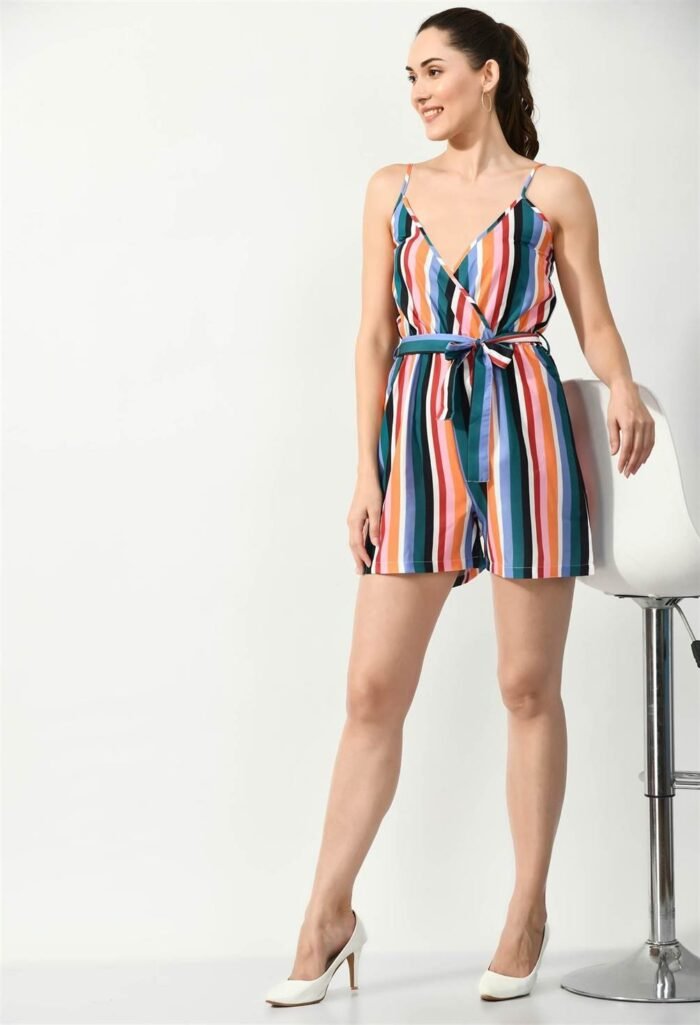 Waylene Striped Multi-Color Cami Jumpsuit for Women, Shop Online, Buy Online - Ideal Casual Wear - Image 2