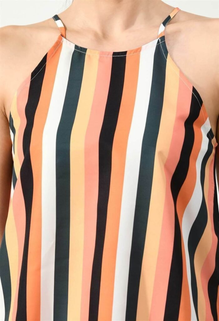 Waylene Striped Multi-Color Cami and Shorts Jumpsuit for Women - Shop Online, Buy Online, Casual Western Wear - Image 4