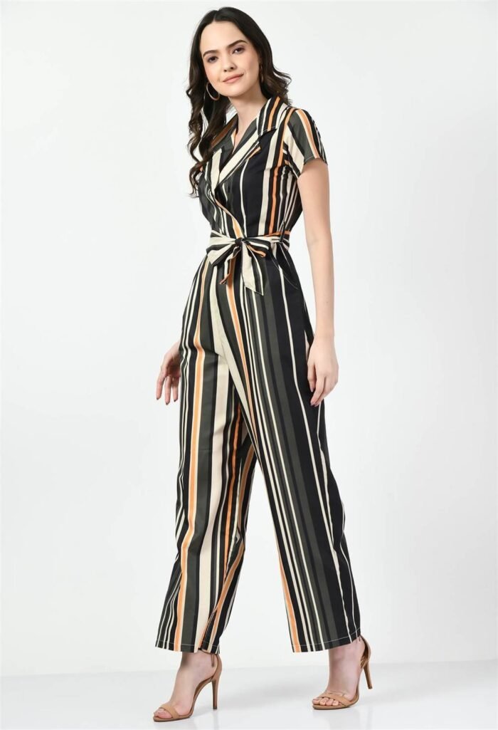 Waylene Striped Multicolor Collared Jumpsuit for Women, Casual Wear, Shop Online, Buy Online - Image 6