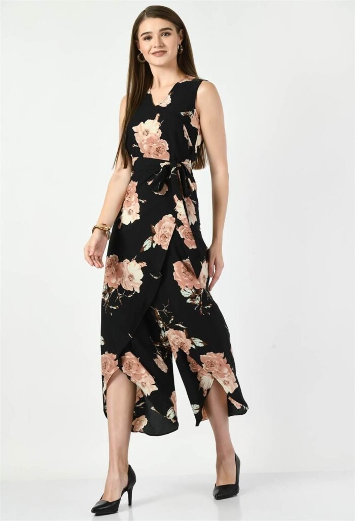 Waylene Floral Print Black Jumpsuit for Women, Premium Western Wear, Shop Online, Buy Online - Image 7