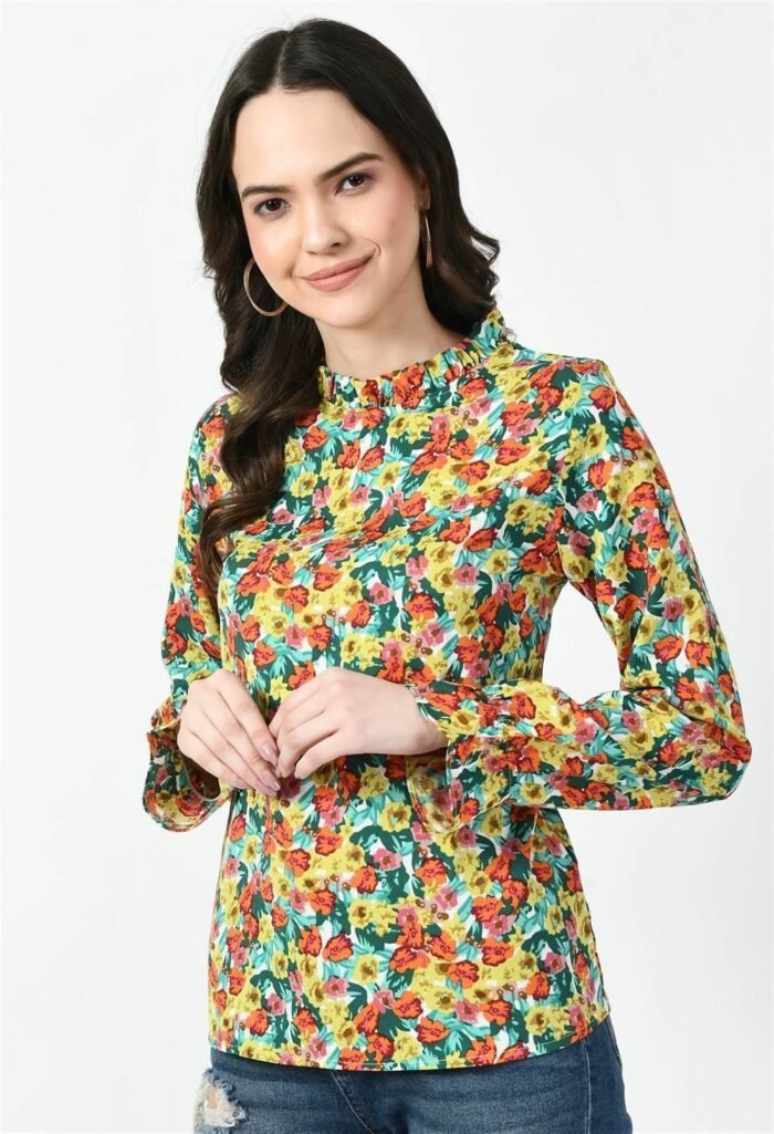 Waylene Multicolored Floral Western Top for Women, Comfortable Casual Wear, Shop Online, Buy Online