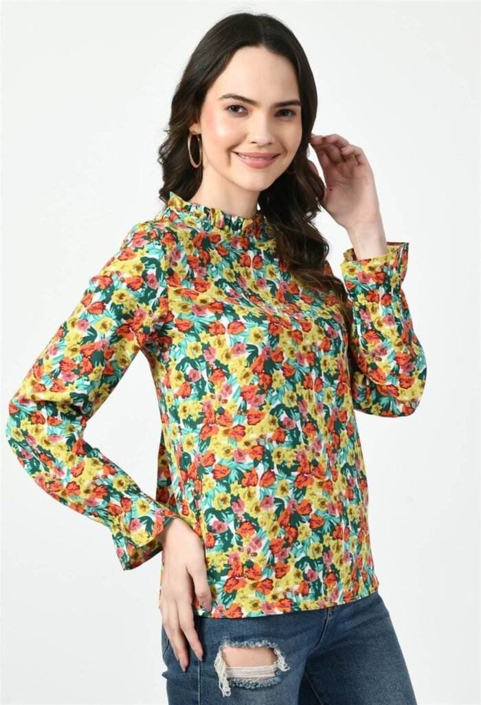 Waylene Multicolored Floral Western Top for Women, Comfortable Casual Wear, Shop Online, Buy Online - Image 2