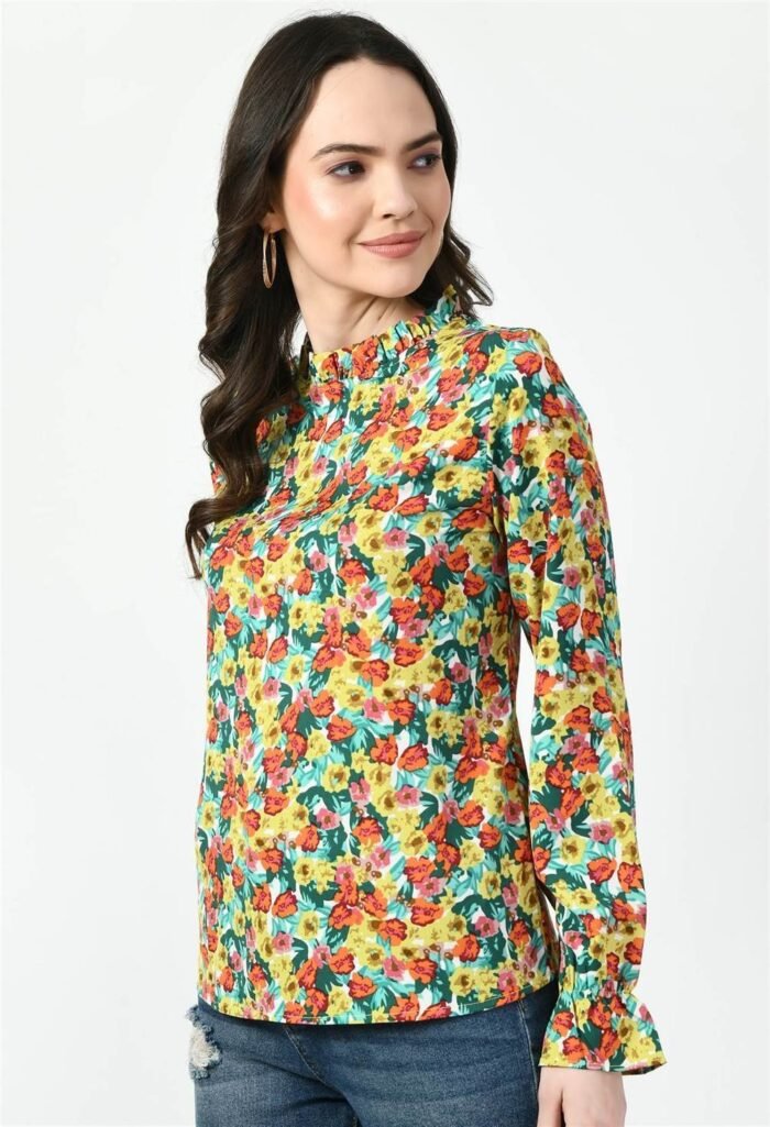 Waylene Multicolored Floral Western Top for Women, Comfortable Casual Wear, Shop Online, Buy Online - Image 6