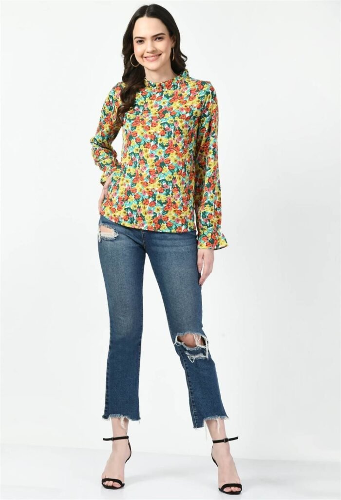 Waylene Multicolored Floral Western Top for Women, Comfortable Casual Wear, Shop Online, Buy Online - Image 7