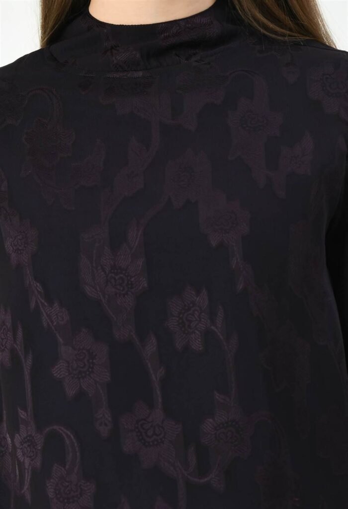 Waylene Dark Jamuni Western Top with Sheer Puff Sleeves for Women, Shop Online, Buy Online - Image 4