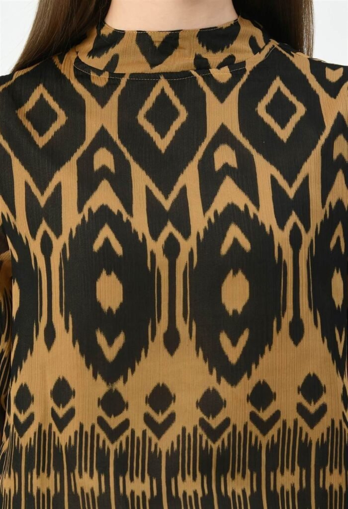 Waylene High-Neck Geometric Print Western Top for Women, Peach Color, Shop Online, Buy Online - Image 7